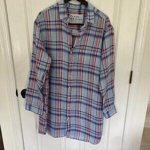 Frank and Eileen Linen Mary Dress- Red white and blue plaid-